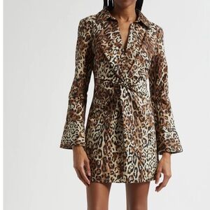 Cinq à Sept Leopard Print Mini Dress
